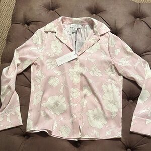 Rachel Zoe Blush Floral Button-Up